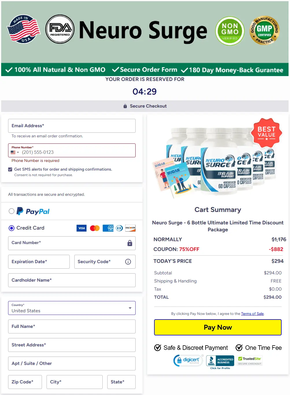Neuro Serge™ -Secure-Checkout